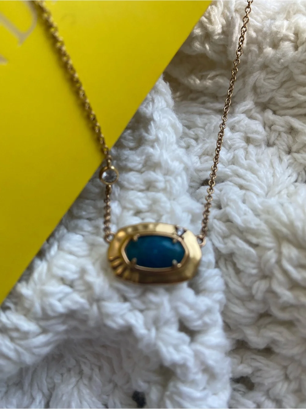 Kendra Scott Teal Gemstone/Crystal Necklace